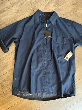 Sean John Men’s Short Sleeve Button-Up Shirt - Navy vintage